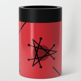 Moons & Stars Atomic Era Abstract Red Can Cooler