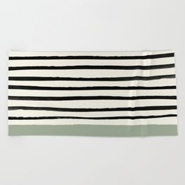 Sage Green x Stripes Beach Towel