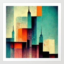 Travel Series - New York City (NYC) Skyline #1 Art Print Art Print