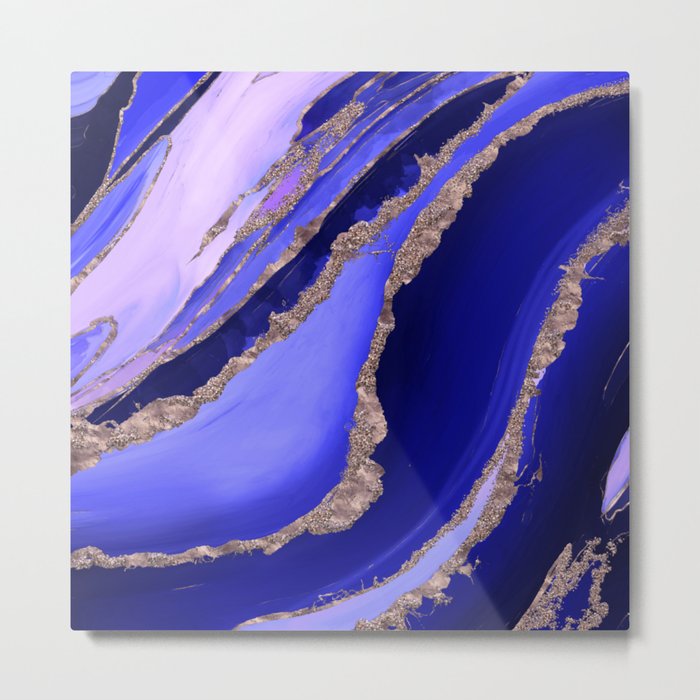 Lapis Blue and Lavender Flow Metal Print