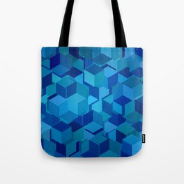 Blue cubes disintegrating Tote Bag