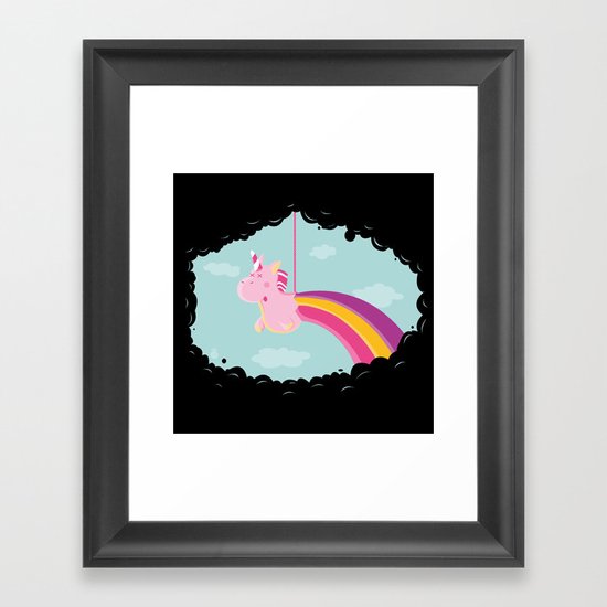 Licorne Piñata Black Version Framed Art Print