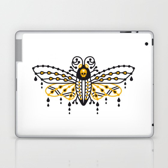 Death's Head Hawkmoth – Yellow & Black Palette Laptop & iPad Skin