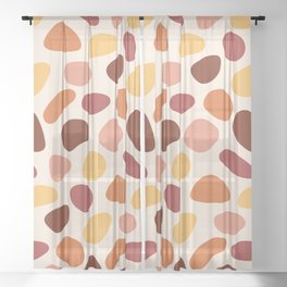 Bohemian Abstract Pebbles Sheer Curtain