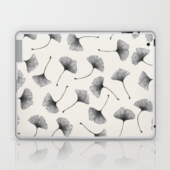 Ginkgo Leaves Cream Laptop & iPad Skin