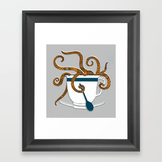 Octopus in a Teacup Framed Art Print