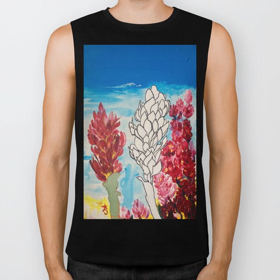 Alpinia purpurata – Red Ginger Flower Biker Tank