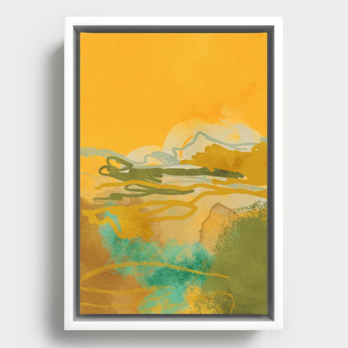 hot summer days landscape abstract Framed Canvas