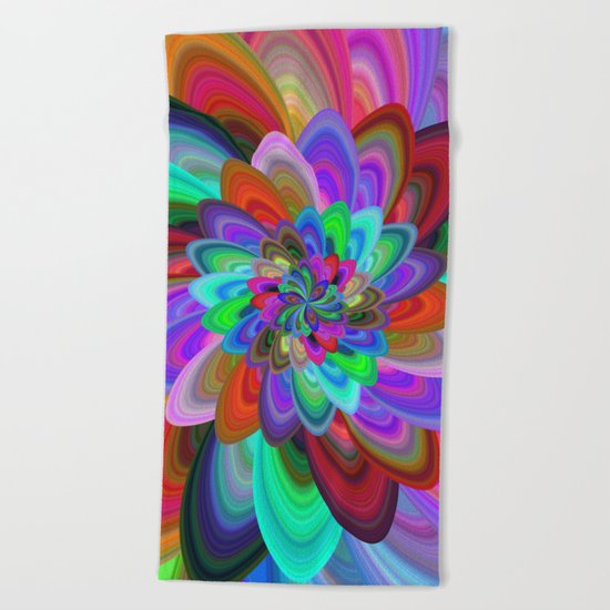 Crazy flower Beach Towel