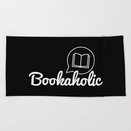 Bookaholic Text Bookworm Book Lover Reading Beach Towel