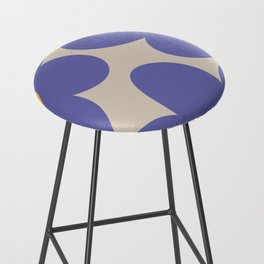 Very peri retro flowers Bar Stool