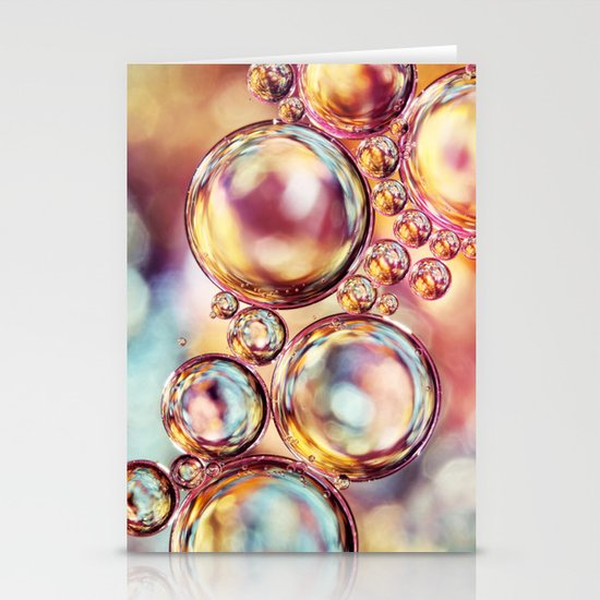 Bokeh Sparkles Bubble Abstract Stationery Cards