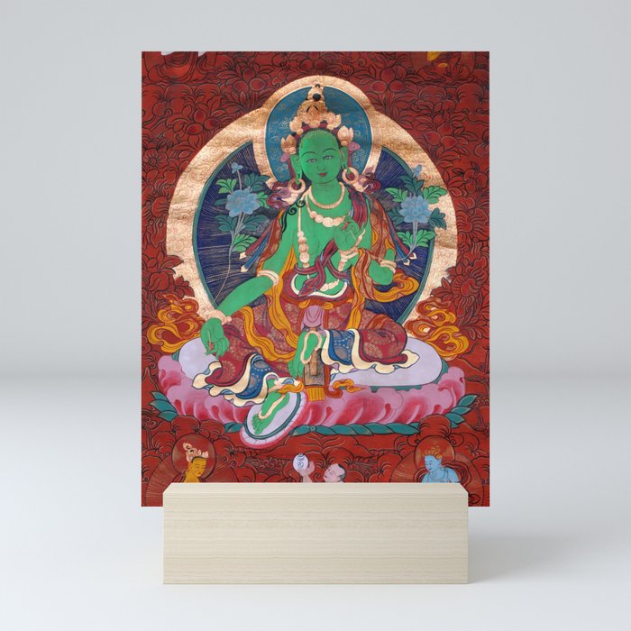 Green Tara Thangka Buddhist Art Print Mini Art Print