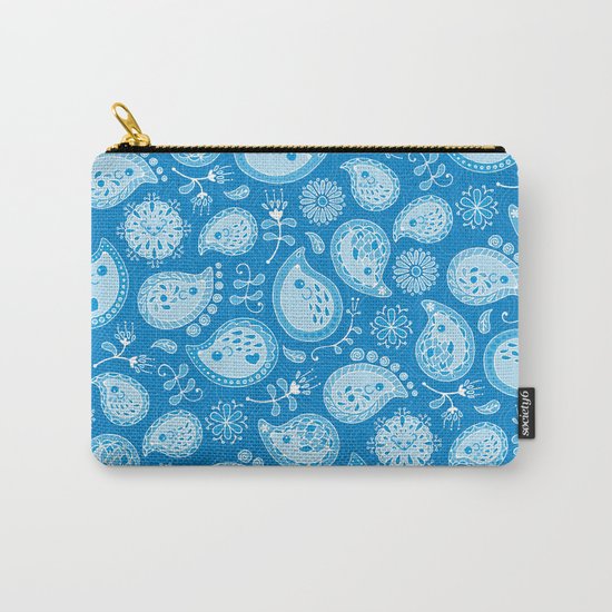 Hedgehog Paisley_Blue Pool Carry-All Pouch