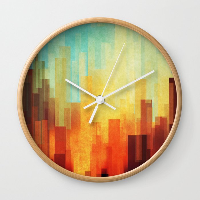 Urban sunset Wall Clock
