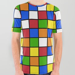 Rubik's cube Pattern All Over Graphic Tee
