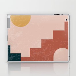 Southwestern Rustic Scene Illustration - Desert Sun Adobe Houses Laptop Skin