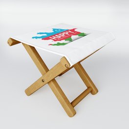 Independence day of Azerbaijan banner- 2D Map of Azerbaijan in flag colors Folding Stool