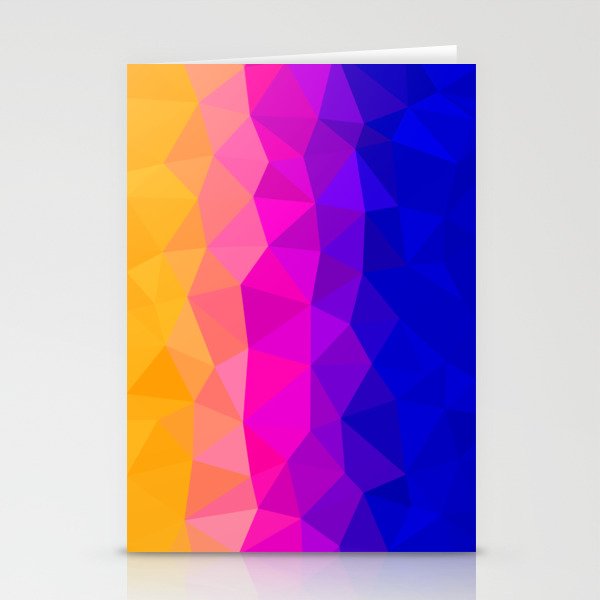 Orange, Magenta and Blue Sunset Morning Abstract Geometric Pattern  Stationery Cards