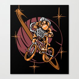 Astronaut Riding Bike Canvas Print