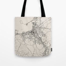 Japan, Fukuoka Black&White Map - Tote Bag