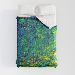 Abstract Flowers Yellow And Green Comforter