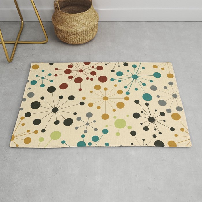 Dot Line Atom Molecular Structure Scientific Pattern Rug