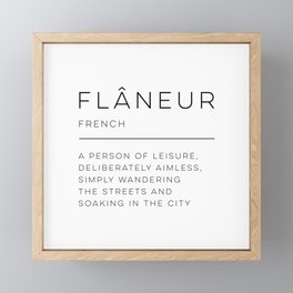 Flâneur Definition Framed Mini Art Print