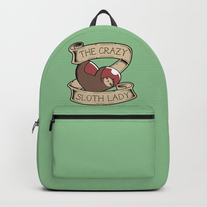 Crazy sloth lady kit bag backpack ruck sack 