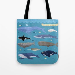 Whale Species Tote Bag