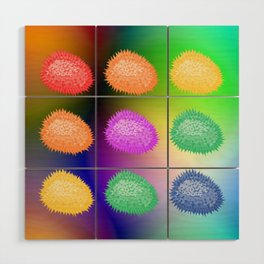 Colorful Jack Fruit on an Abstract Background Wood Wall Art