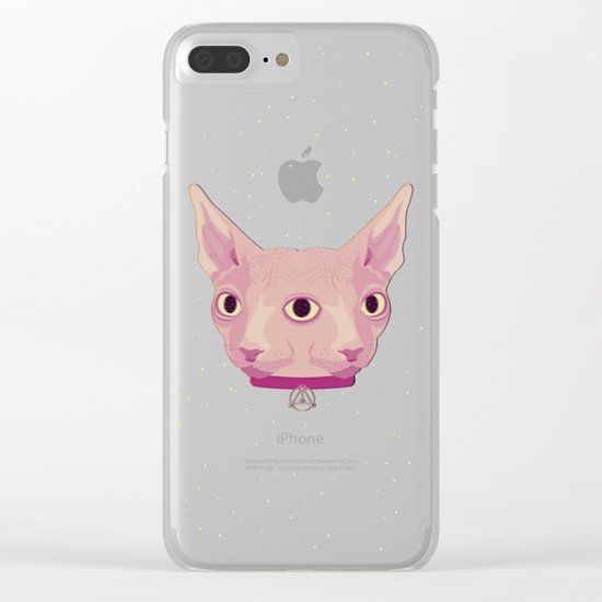 Two-Faced Sphynx From Outer Space Clear iPhone Case