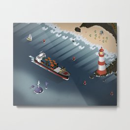 A Day on the Coast Metal Print