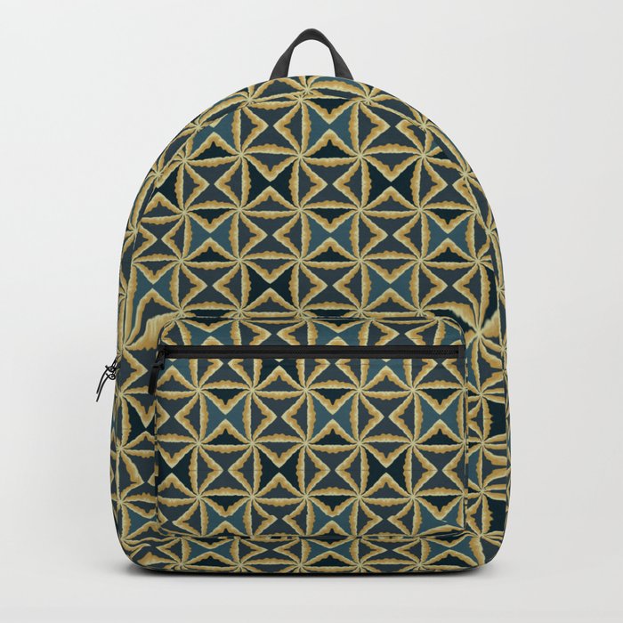Retro triangular yellow and blue pattern Backpack