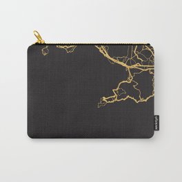 NAPLES ITALY GOLD ON BLACK CITY MAP Carry-All Pouch