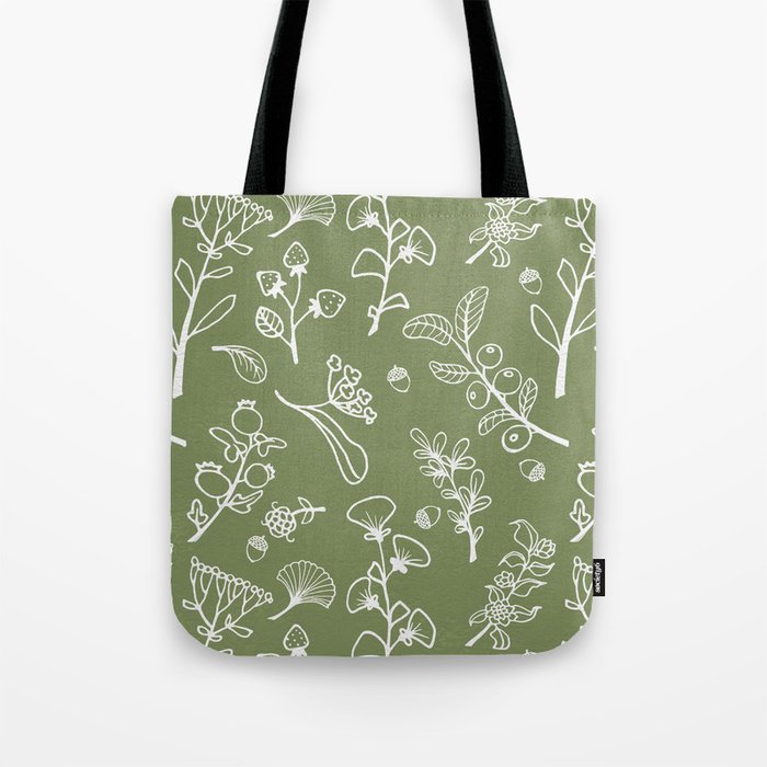 Sage Green Botanical Print Tote Bag by Rosemary Apricot | Society6