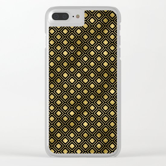 Black and gold geometric abstract pattern I- Luxury design for your home Clear iPhone Case