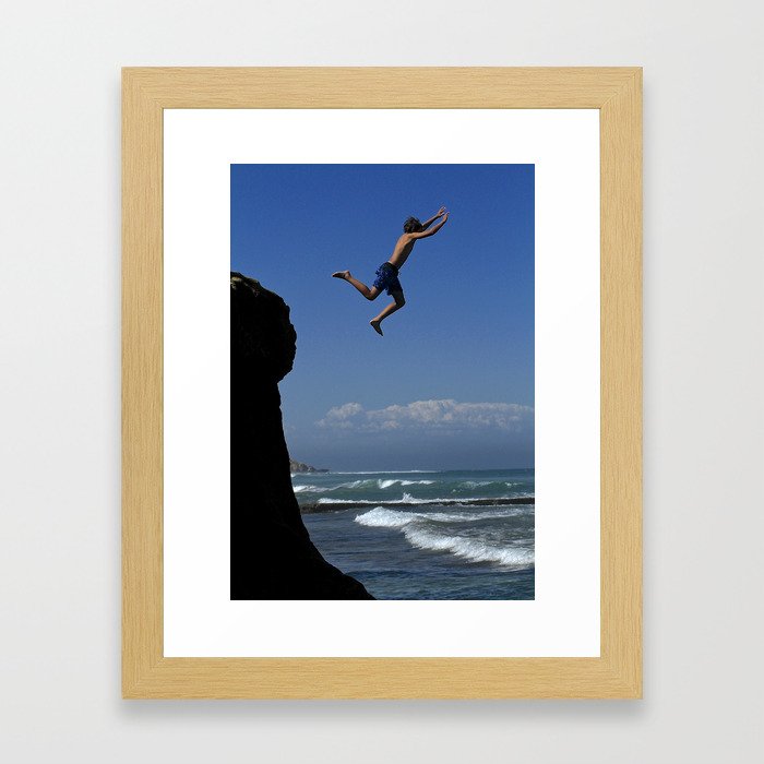 Bird Rock Jump Framed Art Print