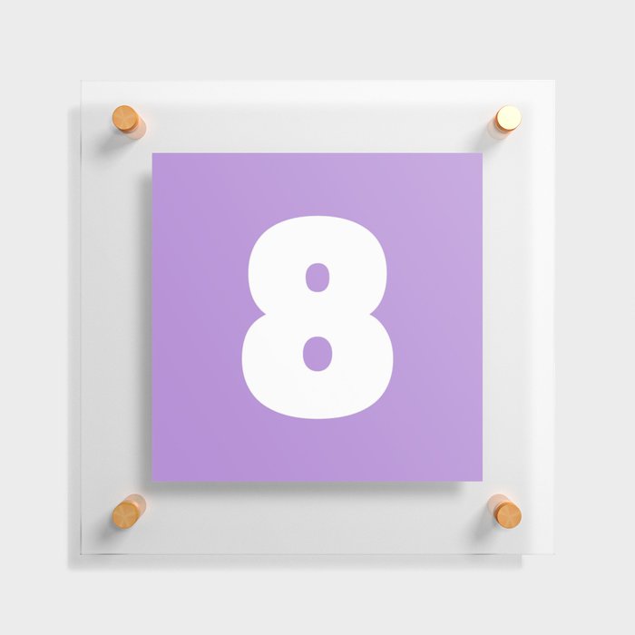 8 (White & Lavender Number) Floating Acrylic Print