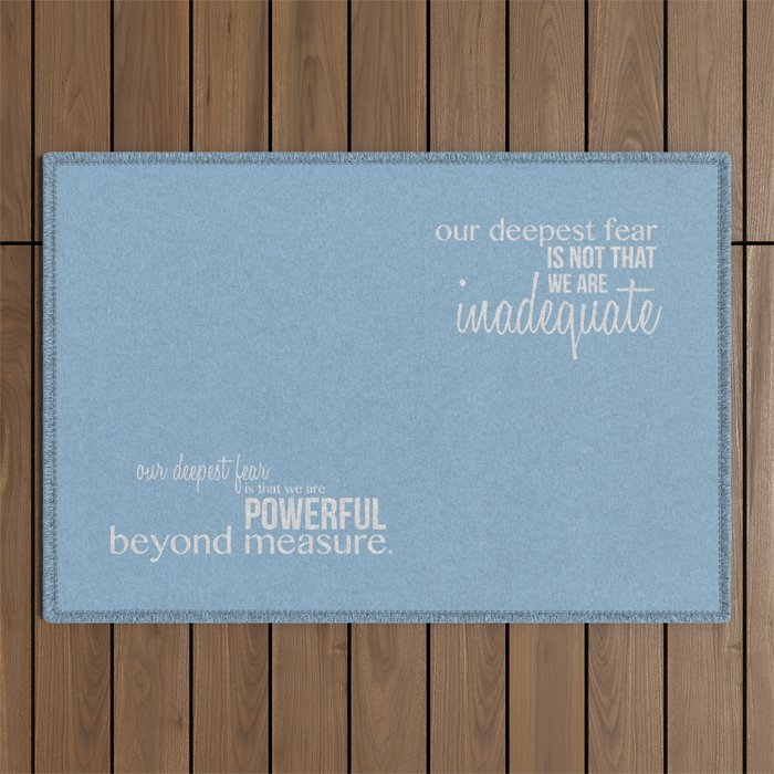 Our Deepest Fear - Coach Carter - Quote Poster Outdoor Rug