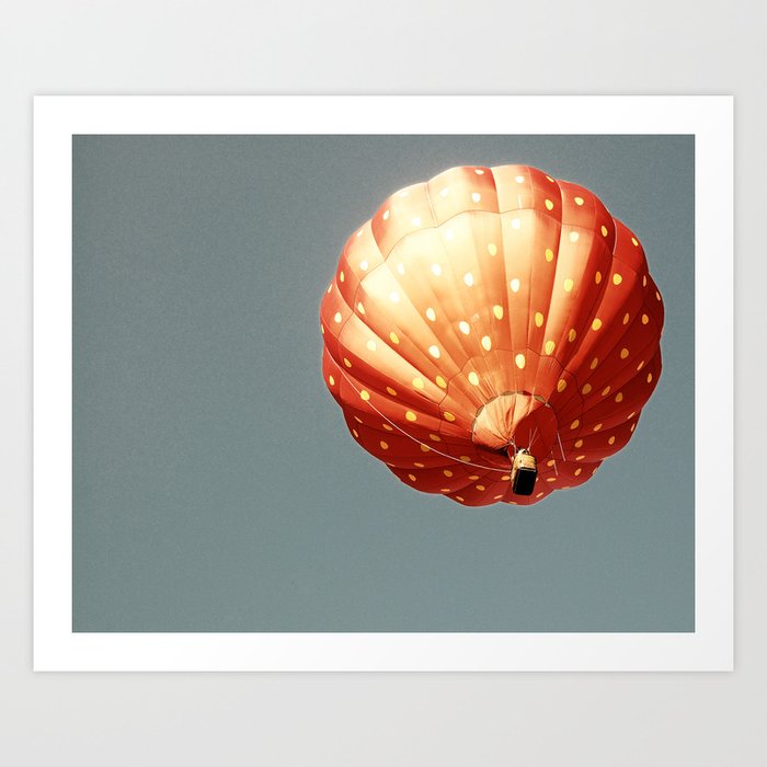 Strawberry hot air baloon Art Print
