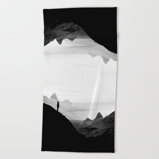 black wasteland isolation Beach Towel