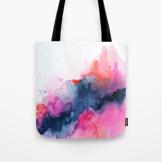 Abstract watercolor Orange Pink Tote Bag