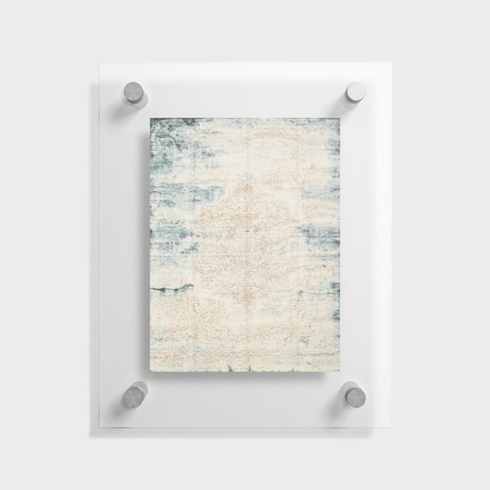 very worn blue and beige carpet Floating Acrylic Print