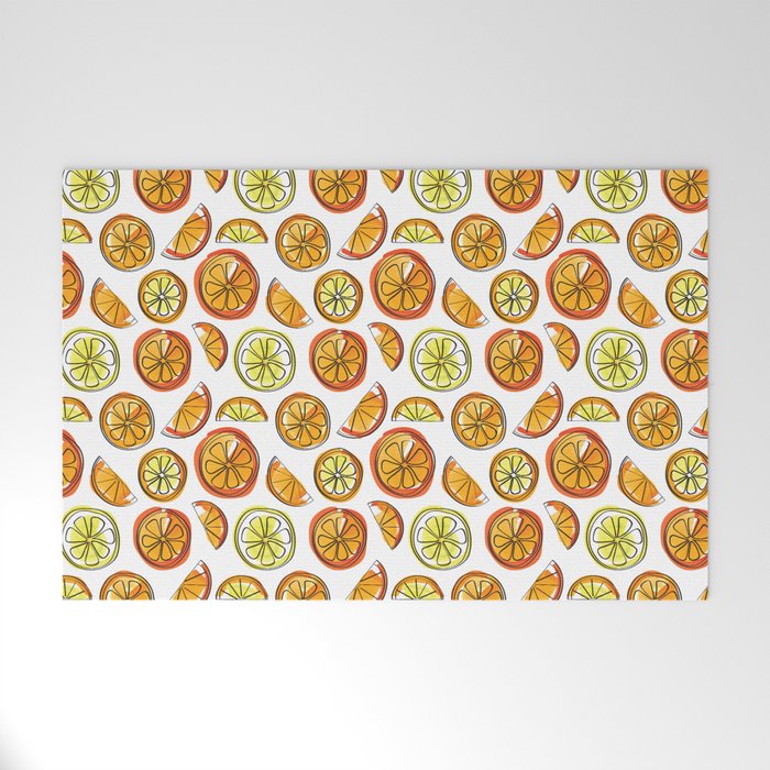 Illustrated Oranges and Limes Welcome Mat