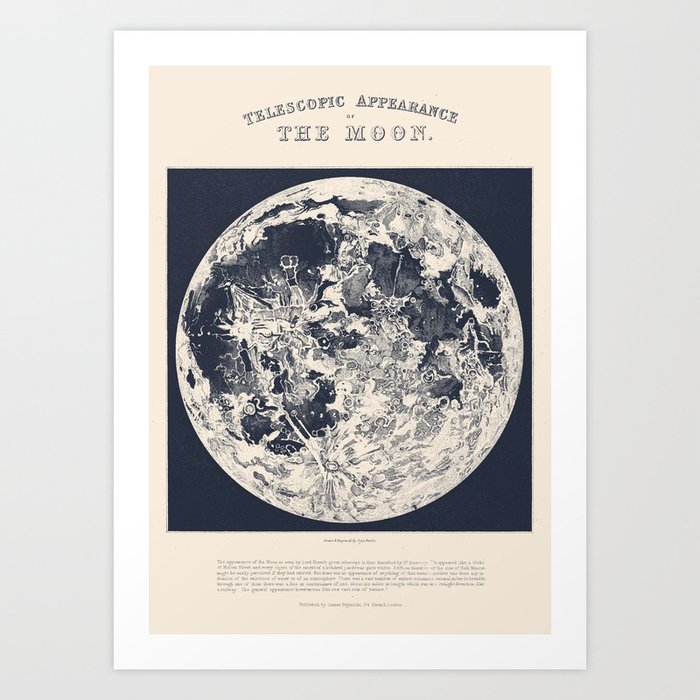 Telescopic Appearance of the Moon Art Print