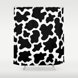 Cow Print Black and White Animal Print Patterns Shower Curtain