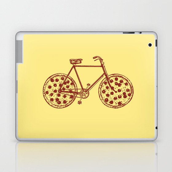 Bicycle with Pepperoni Pizza Tires Laptop & iPad Skin