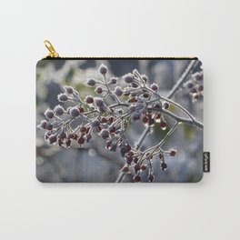 Frost on Berries Carry-All Pouch | Photo, Seasonal, Berries, Color, Peaceful, Winter, Frost, Digital 