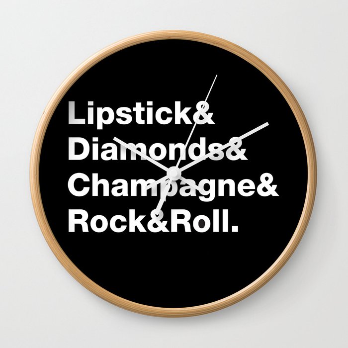 Lipstick& Diamonds& Champagne& Rock&Roll Wall Clock